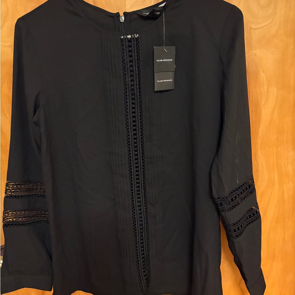 Zara Black Lace Accent Blouse - Picture 7 of 8